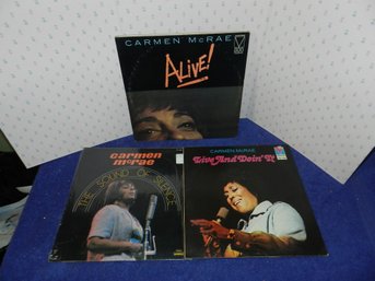 SET OF 3 CARMEN MCRAE VINYL RECORDS