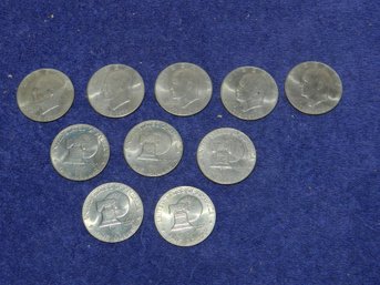 SET OF 10 EISENHOWER 1976 BICENTENNIAL SILVER DOLLARS