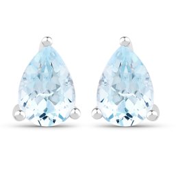 1.64 Carat Genuine Blue Topaz .925 Sterling Silver Earrings