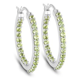 1.68 Carat Genuine Peridot .925 Sterling Silver Earrings