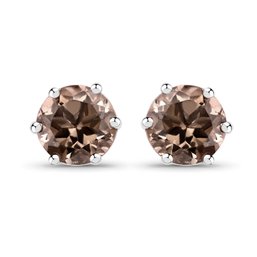 0.74 Carat Genuine Smoky Quartz .925 Sterling Silver Earrings