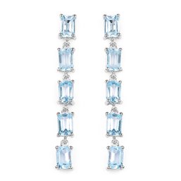 6.80 Carat Genuine Blue Topaz .925 Sterling Silver Earrings