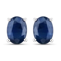 1.90 Carat Genuine Blue Sapphire 14K White Gold Earrings