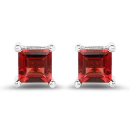 2.64 Carat Genuine Garnet .925 Sterling Silver Earrings