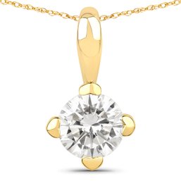 0.50 Carat Genuine Lab Grown Diamond 14K Yellow Gold Pendant