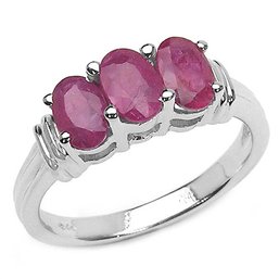 1.56 Carat Genuine Ruby .925 Sterling Silver Ring