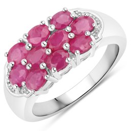 2.20 Carat Genuine Ruby .925 Sterling Silver Ring