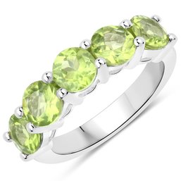 3.25 Carat Genuine Peridot .925 Sterling Silver Ring