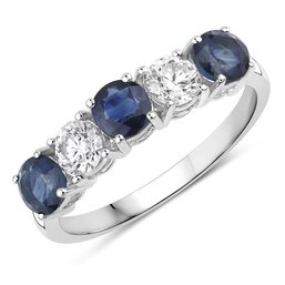 Genuine Sapphire And Lab Diamond, 14kt Gold