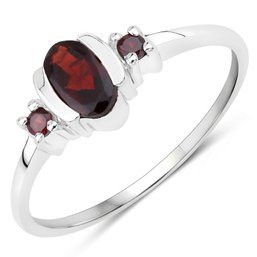 0.59 Carat Genuine Garnet .925 Sterling Silver Ring