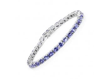 11.88 Carat Genuine Tanzanite .925 Sterling Silver Bracelet