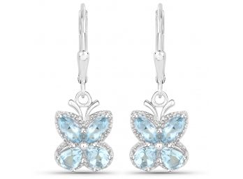 2.60 Carat Genuine Blue Topaz .925 Sterling Silver Earrings