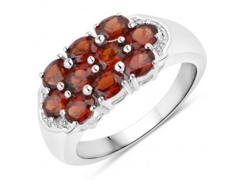 2.00 Carat Genuine Garnet .925 Sterling Silver Ring