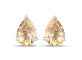 1.31 Carat Genuine Citrine .925 Sterling Silver Earrings