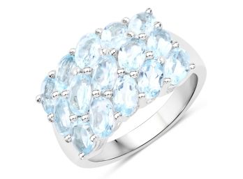 3.75 Carat Genuine Blue Topaz .925 Sterling Silver Ring