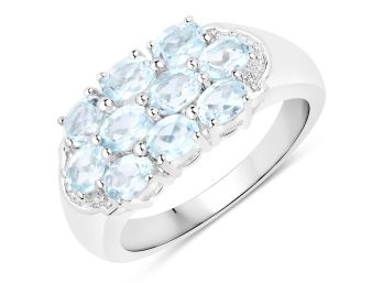 1.90 Carat Genuine Blue Topaz .925 Sterling Silver Ring