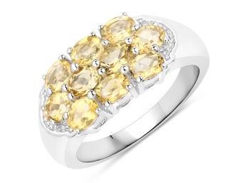 1.60 Carat Genuine Citrine .925 Sterling Silver Ring