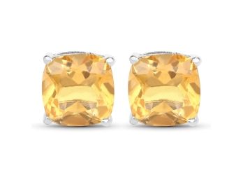 5.80 Carat Genuine Citrine .925 Sterling Silver Earrings