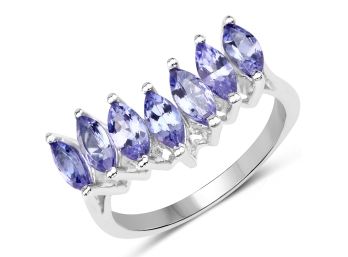 1.68 Carat Genuine Tanzanite .925 Sterling Silver Ring