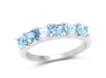 1.68 Carat Genuine Swiss Blue Topaz .925 Sterling Silver Ring