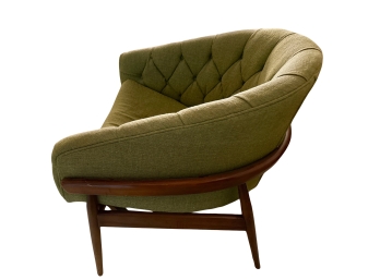 Sleek Mid Century Modern Tufted Lounge Chair (1 Of 2)