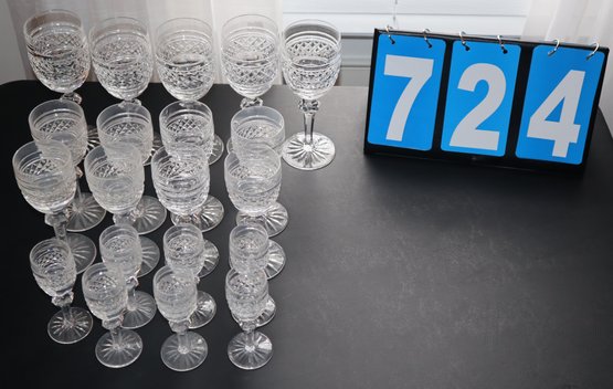 Waterford Crystal Drinking Glass Collection - 20 Pieces - 4.5', 6', & 7.25'