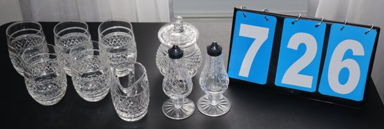 Waterford Crystal - 9 Pieces - Cups & Salt & Pepper Shaker