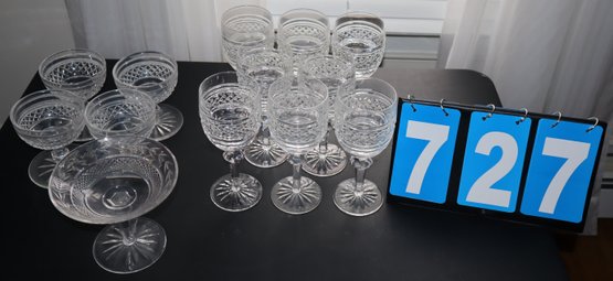 13 - Waterford Crystal Cups Glasses - 6' & 8'