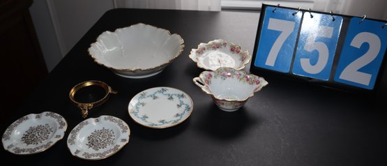 6 - Porcelain Limoges Pieces - Kings Royal France - J. Mc. D. & S. , Haviland
