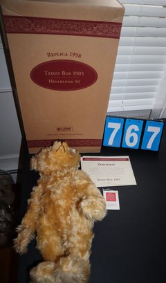 18' Steiff Bear In Box - Teddy Boy 1905 Hellblond 50