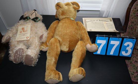 2 Hermann Teddy Bears - 18' Millennium Bear (2000 Made) & 24' Smithsonian Bear (1500 Made) W/ COA!