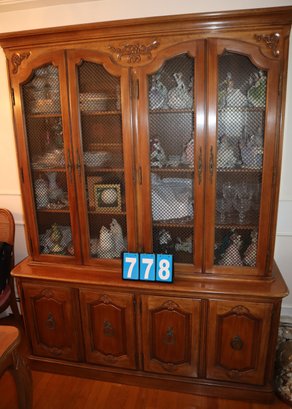 Large Vintage Wooden Storage Hutch Display - 80' X 18' (Contents Not Included)