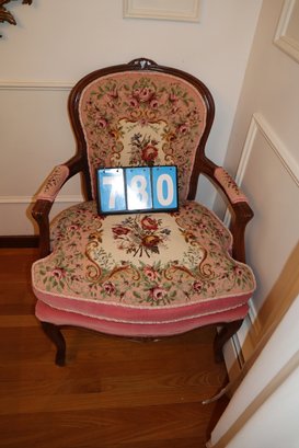 Pink Cushion Single Vintage Chair - 38' X 21' - Embroidered