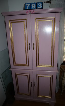 Pink Hutch Cabinet - 6 Foot X 3 Foot - TV Display - Girls Room