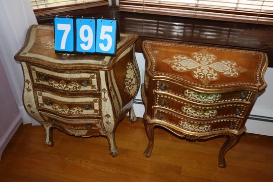 2 Italian Florentine Style Side Tables - 27' X 13 & 26' X 10'