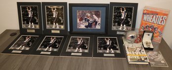 Collection Of New England Patriots Items! Wheaties Box, Watch, Mini Helmet, Tom Brady Matted & Framed