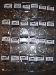 Collection Of 24 Derek Jeter Coins - Commemorative Minted Medallion - Turn 2 Foundation