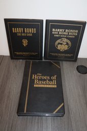 3 - 22KT & 23KT Books Of Gold Cards - Barry Bonds & Heroes Of Baseball