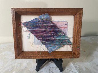 Contemporary Paper And String Art In Wood Frame