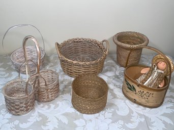 Assorted White Washed Baskets