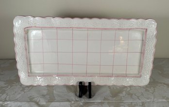 Italian Pink Ans White Platter