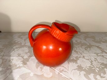 Vintage Anchor Hocking Orange Tilted Ball Pitcher