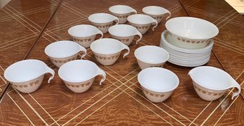 Corella By Corning Teacups And Saucers Butterfly Gold