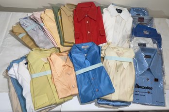 VINTAGE Lot Of Men's Polyester Button Downs