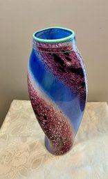 Tom Philabaum-Carlson USA Signed 1985 Studio Glass Vase