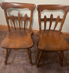 Pair Of Matching Solid Wood Chairs