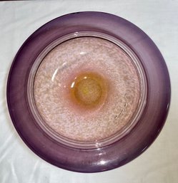 Purple Blown Glass Decorative Plate Bowl