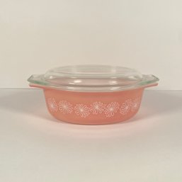 Pyrex Pink Daisy Pattern Casserole Dish W/Lid