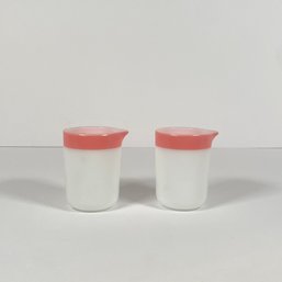 Vintage Pink Pyrex Corning Man Opalware Creamer Cups