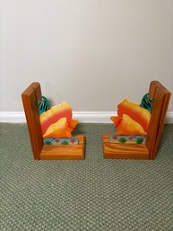 2 Wooden Bookends